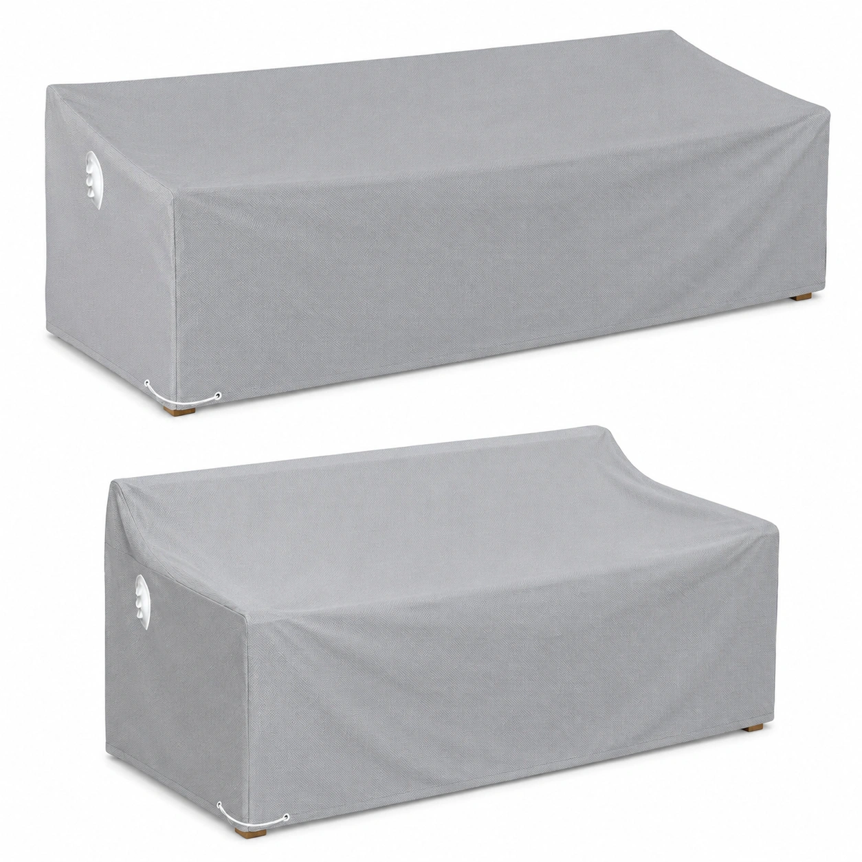 Wasserdichte Schutzhulle fur Gartensofa, UV-bestandig, passend fur 2-3 Sitzer, 2x89x89CM, Grau-OrvelloLiving