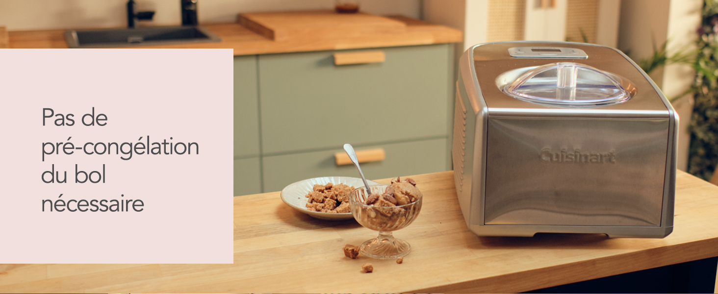 Cuisinart, Ice Cream & Gelato, ICE100E, sorbetière, machine à glace, pas de pré-congelation du bol