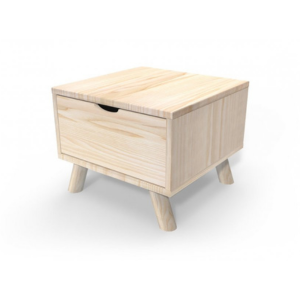 Table de chevet scandinave bois viking + tiroir