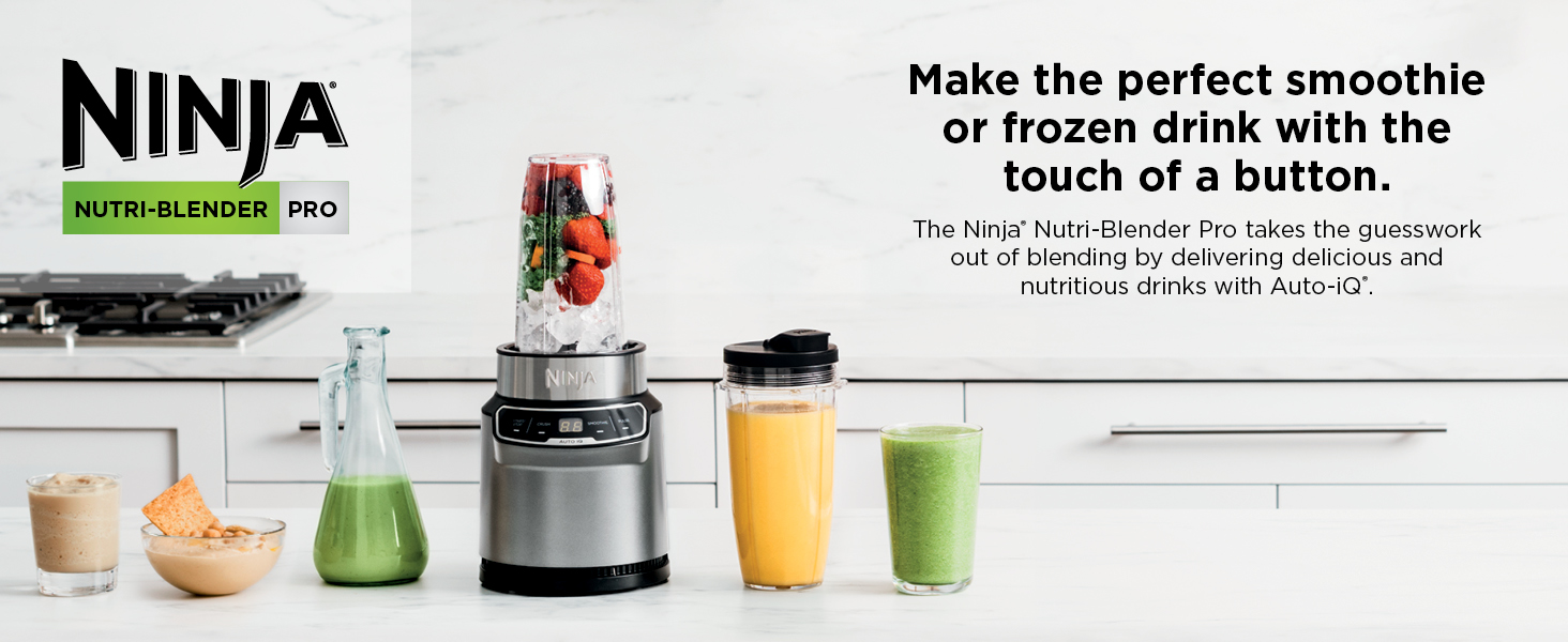 Make the perfect smoothie or frozen drink The Ninja Nutri-Blender Pro Auto-iQ