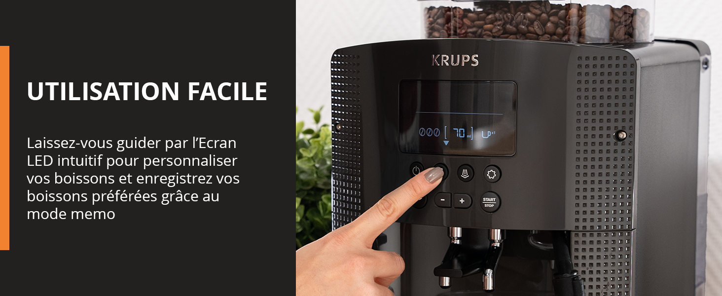 utilisation facile guide LED écran intuitif personnaliser boissons préférées mode mémo