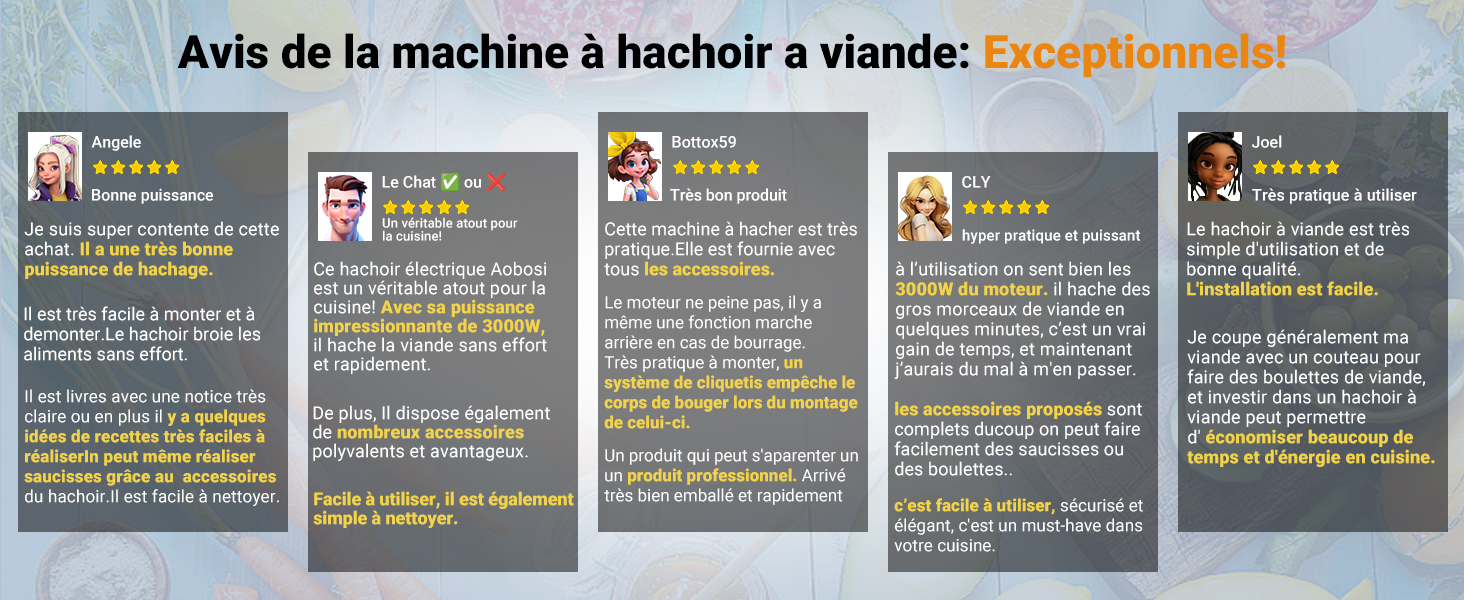 aobosi Hachoir a viande AOBOSI 4-en-1