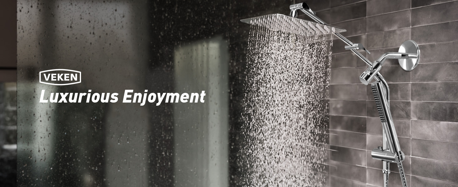 Tête de douche avec douchette haute pression tête de douche de pluie combo douche de pluie luxueuse