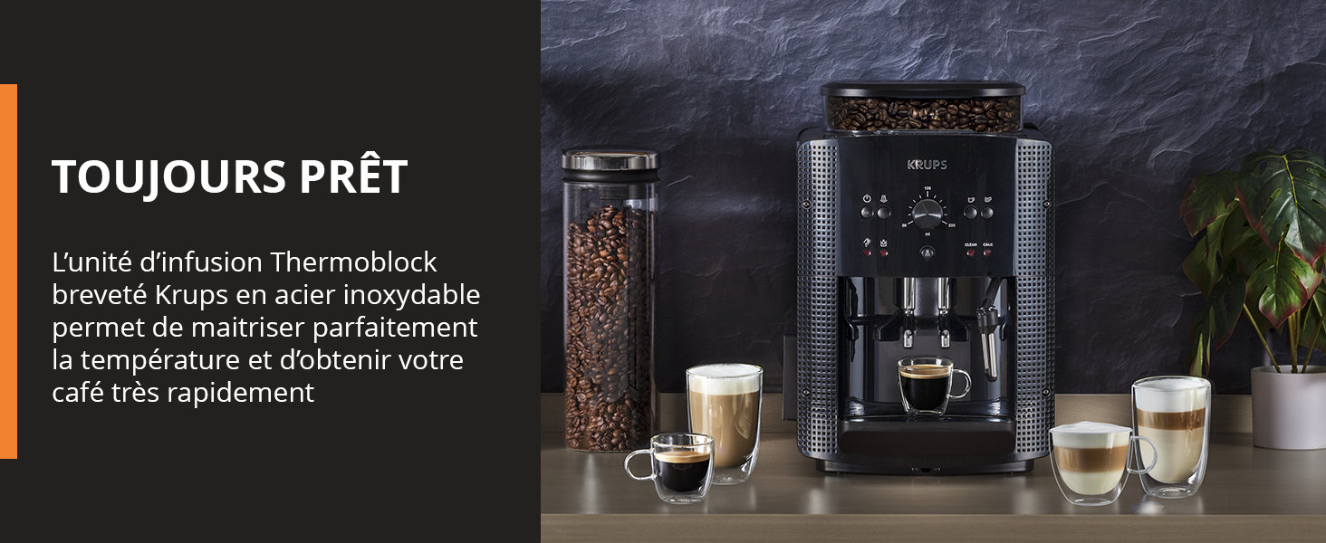 toujours prêt infusion acier inox inoxydable maitriser température obtenir café rapidement