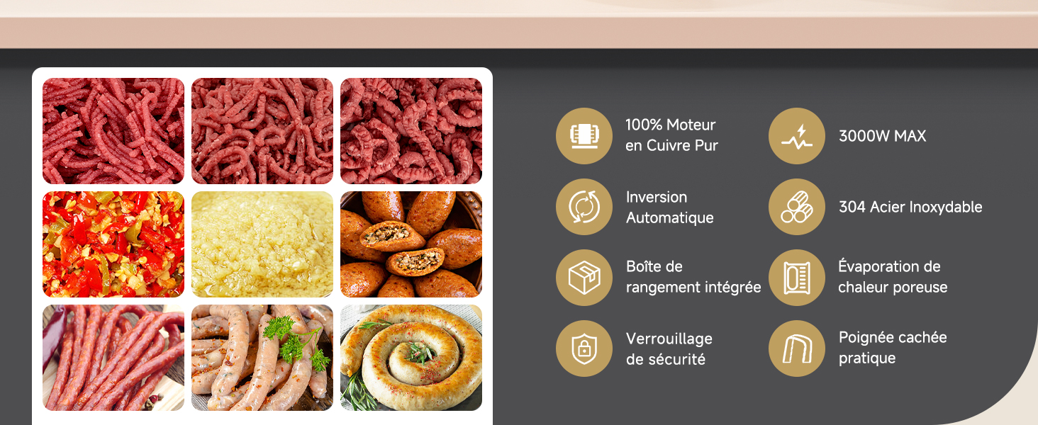 Hachoir a viande AOBOSI 4-en-1