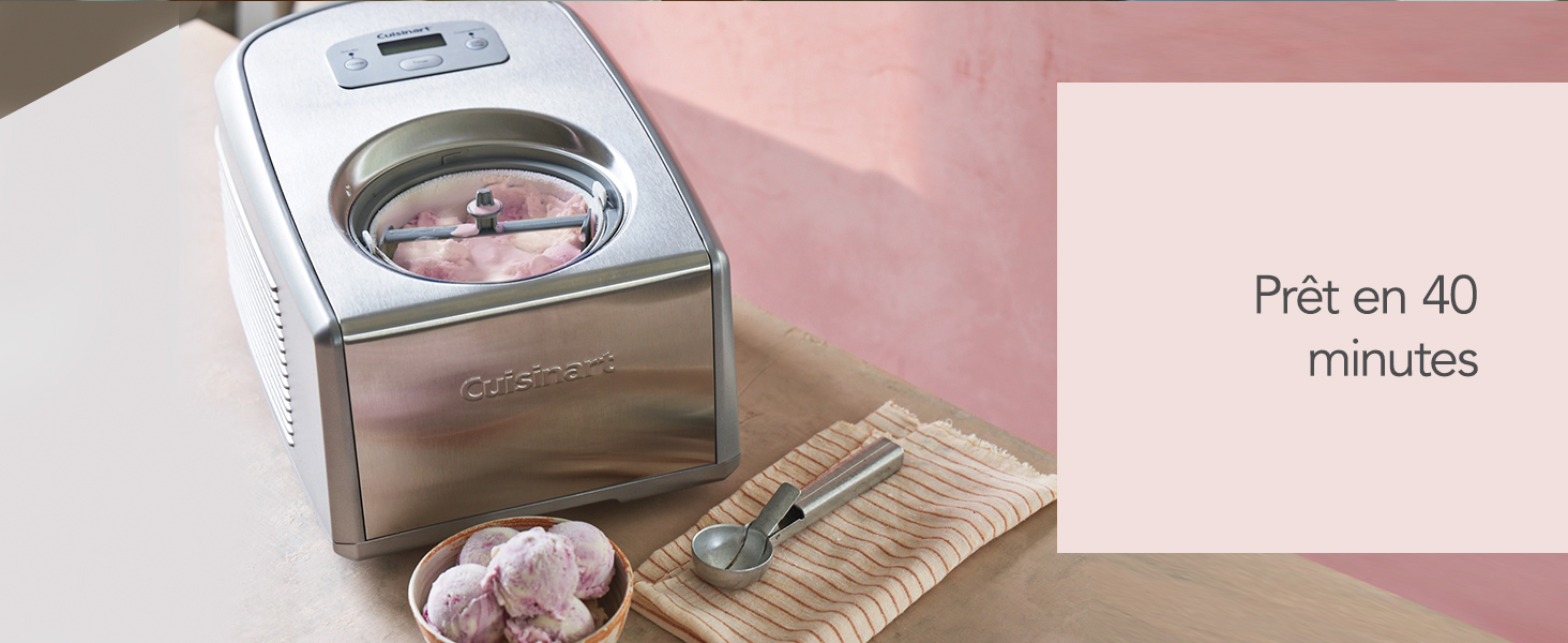 Cuisinart, Ice Cream &amp; Gelato, ICE100E, sorbetière, machine à glace, glaces rapide à faire,