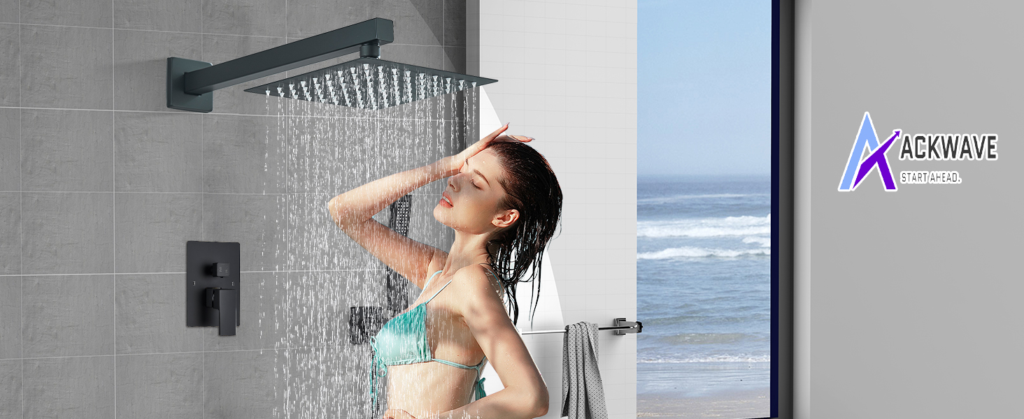 ensembles de robinets de douche noirs mats complets systèmes de douche de pluie de luxe accessoires de douche