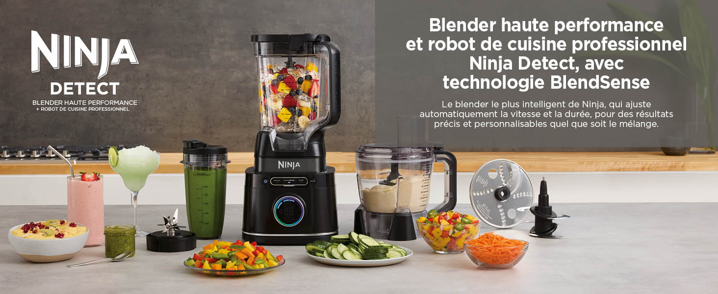 Ninja Detect Power Blender Processor Pro 3-en-1, mixeur 1200W TB401EU