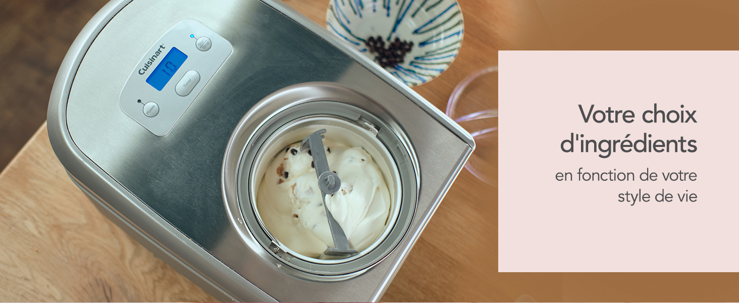 Cuisinart, Ice Cream & Gelato, ICE100E, sorbetière, machine à glace, parfums, glace fait maison