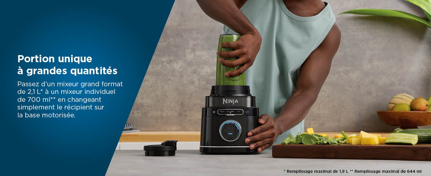 Ninja Detect Power Blender Processor Pro 3-en-1, mixeur 1200W TB401EU
