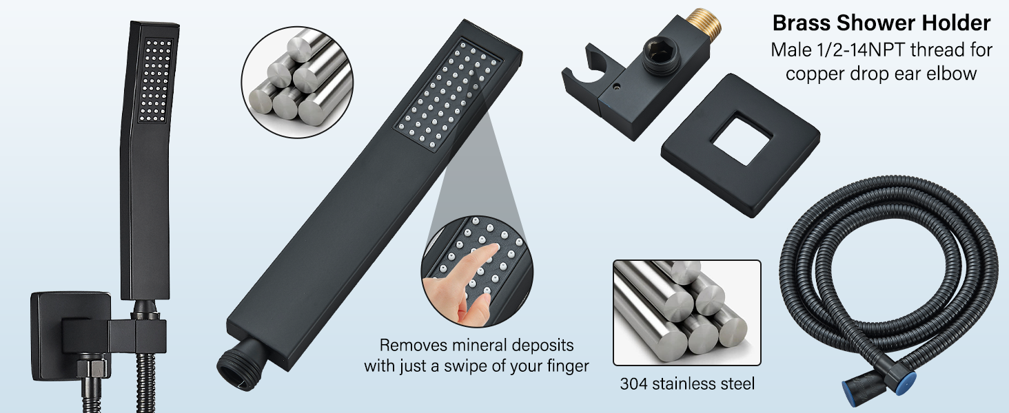 ensembles de robinets de douche noirs mats complets systèmes de douche de pluie de luxe mélangeur de douche accessoires de douche système