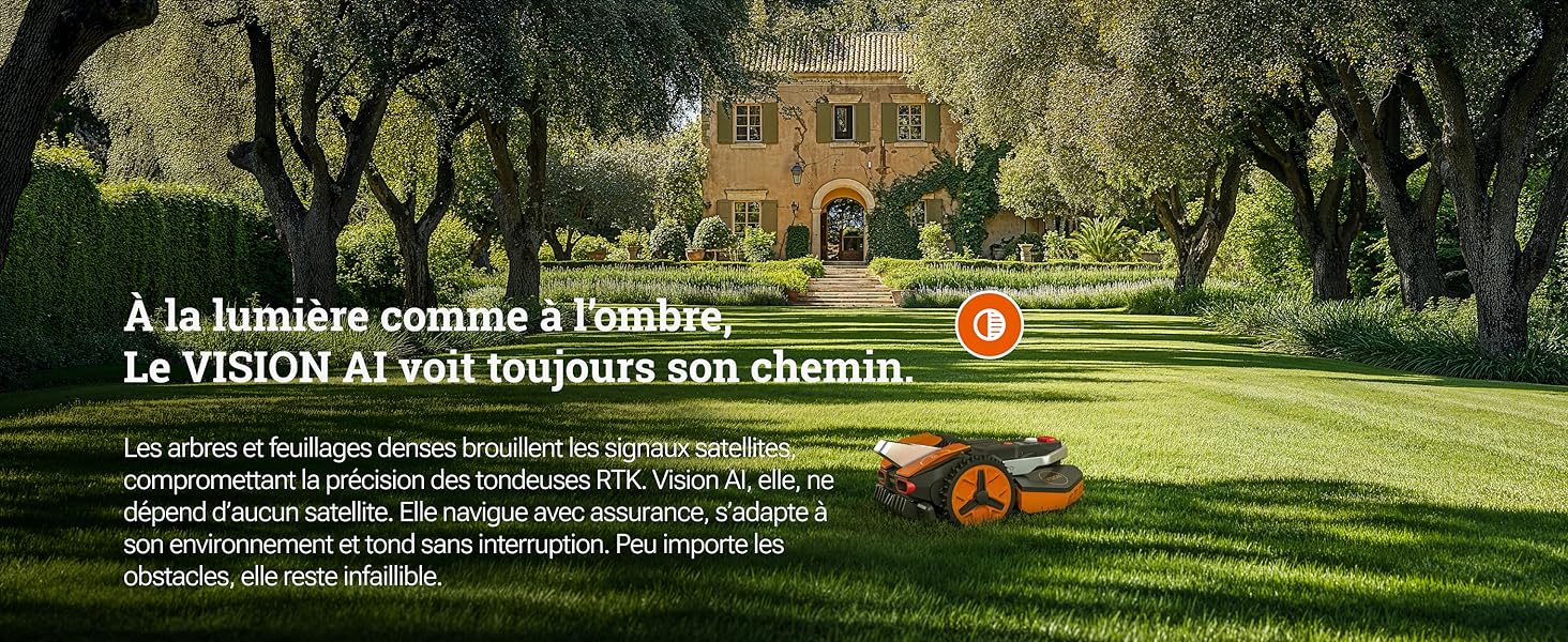 Elle navigue avec assurance, s’adapte à son environnement et tond sans interruption