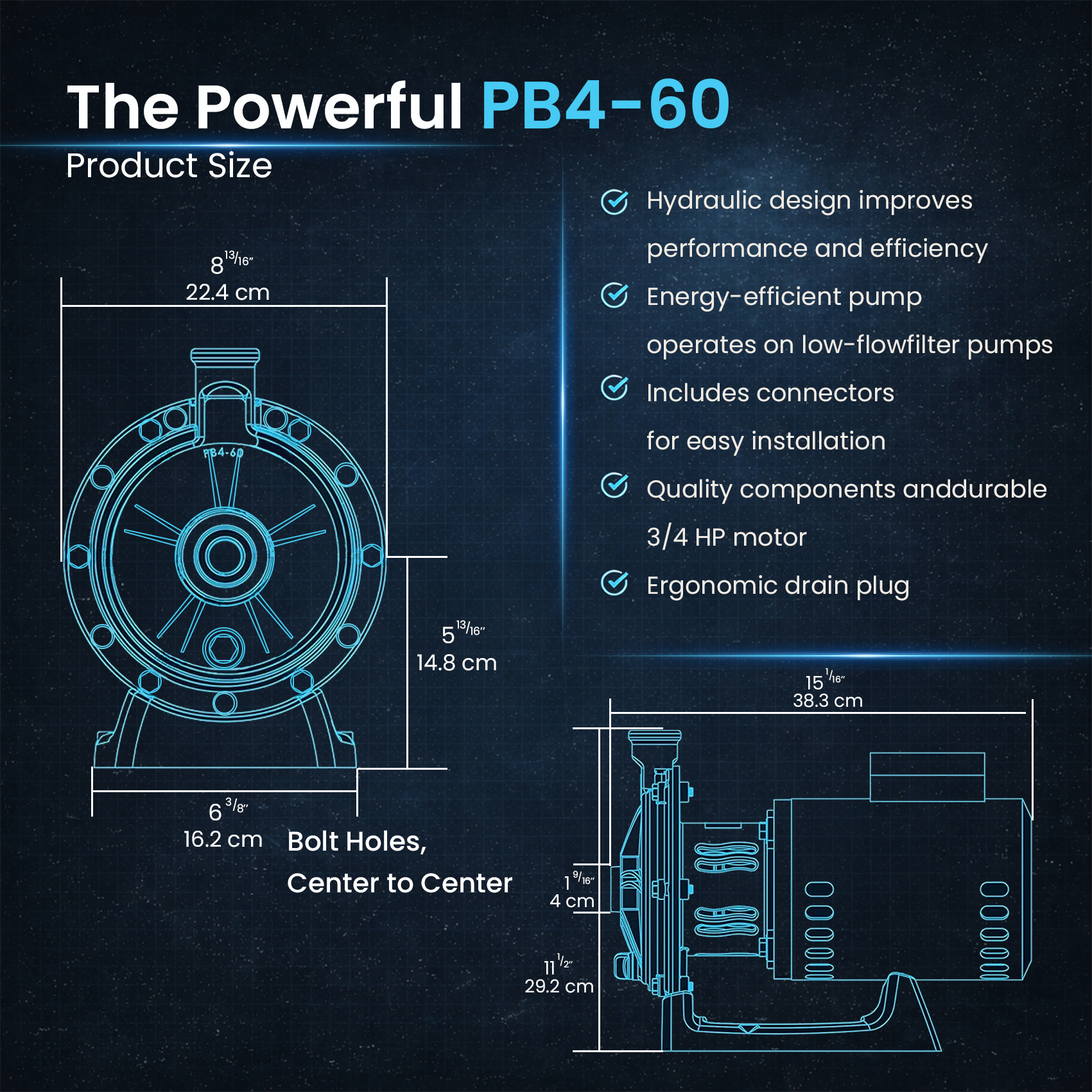 Aqualix-Booster Pump for In-Ground Pools Compatible with Hayward