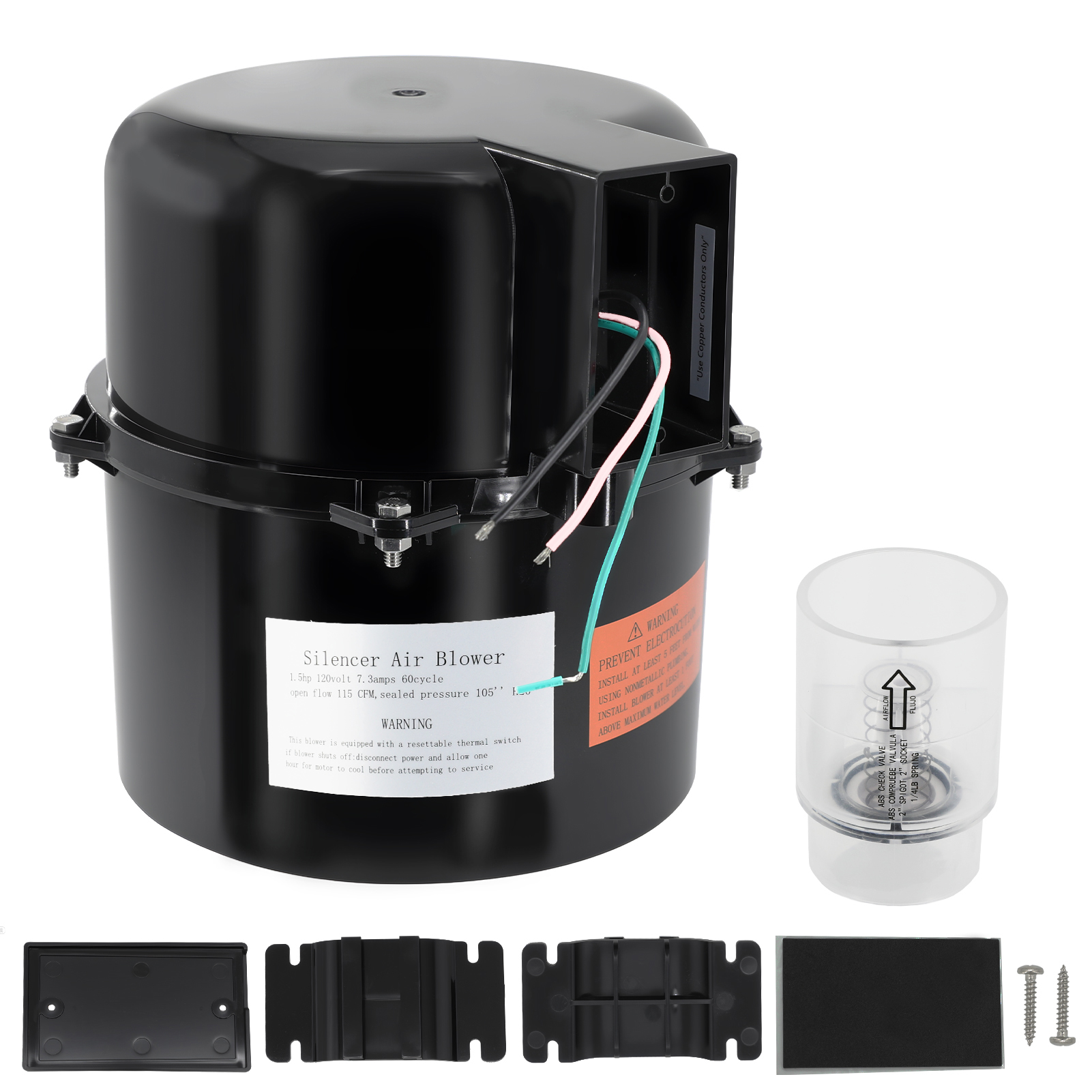 Aqualix-Spa Blower Replacement, 120V Air Supply Pump for Hot Tub Spa Air Jet Systems