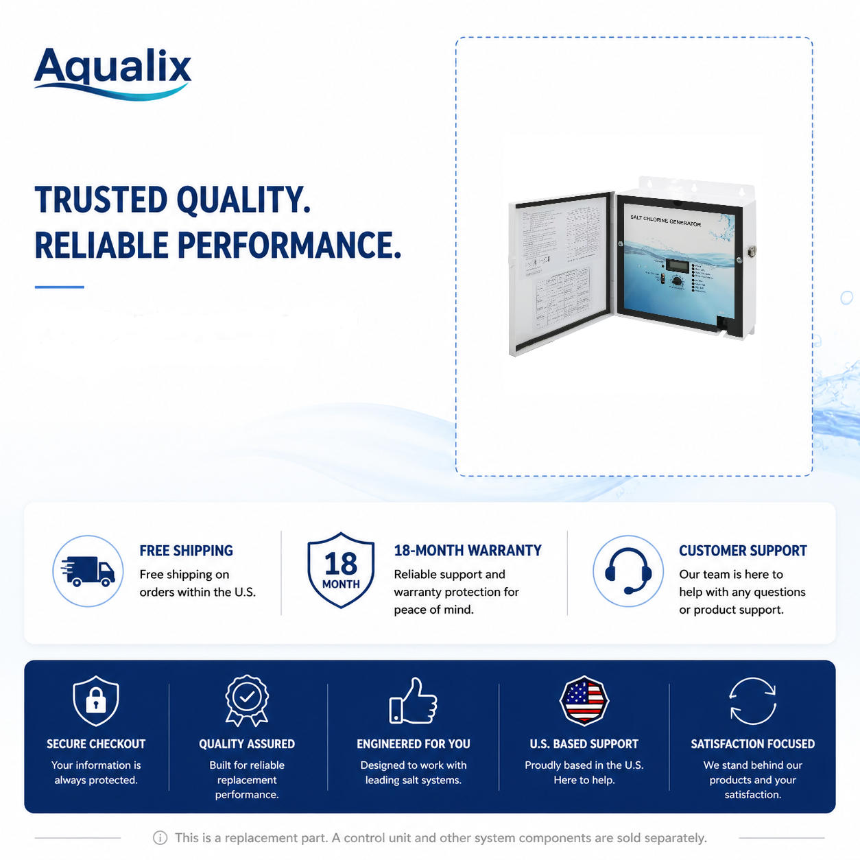 GLX-CTL-RITE Salt Chlorination Control Unit Compatible with Hayward Aqua Rite & Goldline AQR Systems