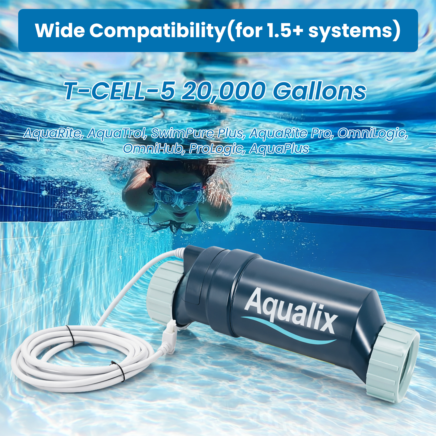 Aqualix Salt Cell Replacement for Hayward T-CELL & W3T-CELL | Pool