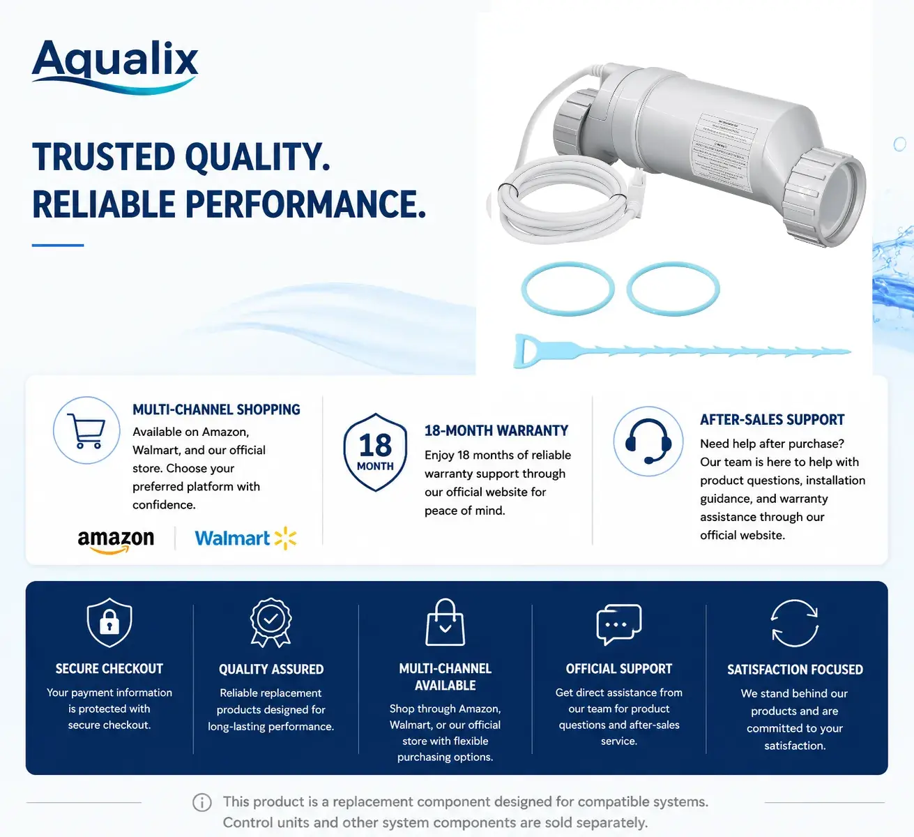 Aqualix Replacement Salt Cell for Hayward T-CELL & W3T-CELL AquaRite Systems