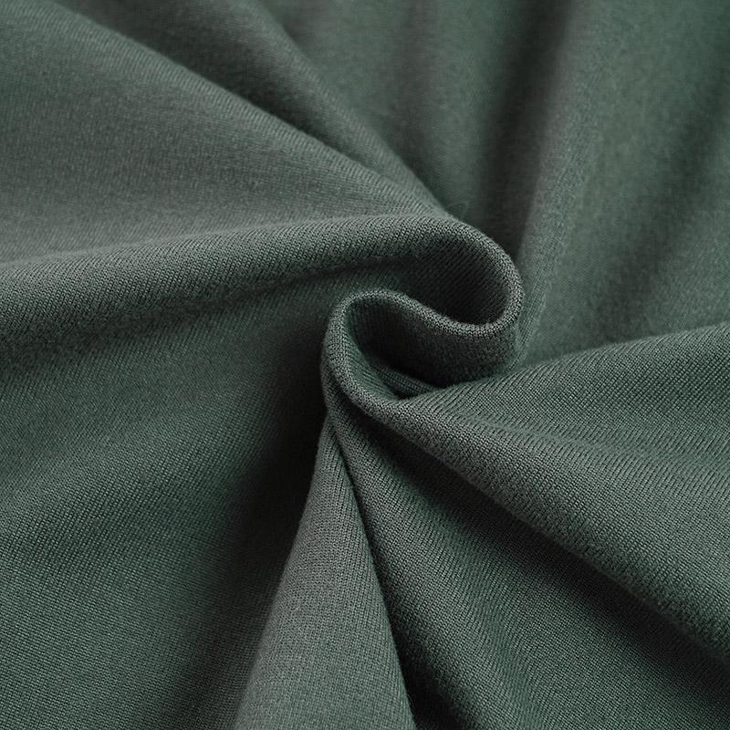 Detail view of soft matte stretch knit fabric