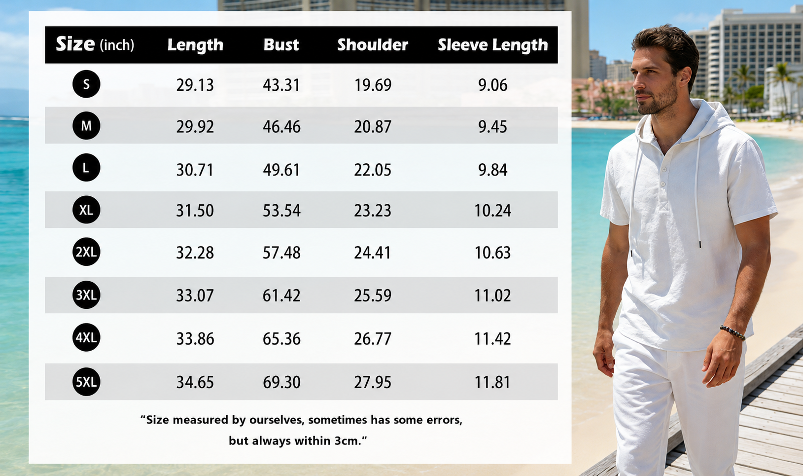 Men's Cotton Linen Shirts Short Sleeve Casual Button Down Hoodies Summer Hawaiian Beach Top with Drawstring