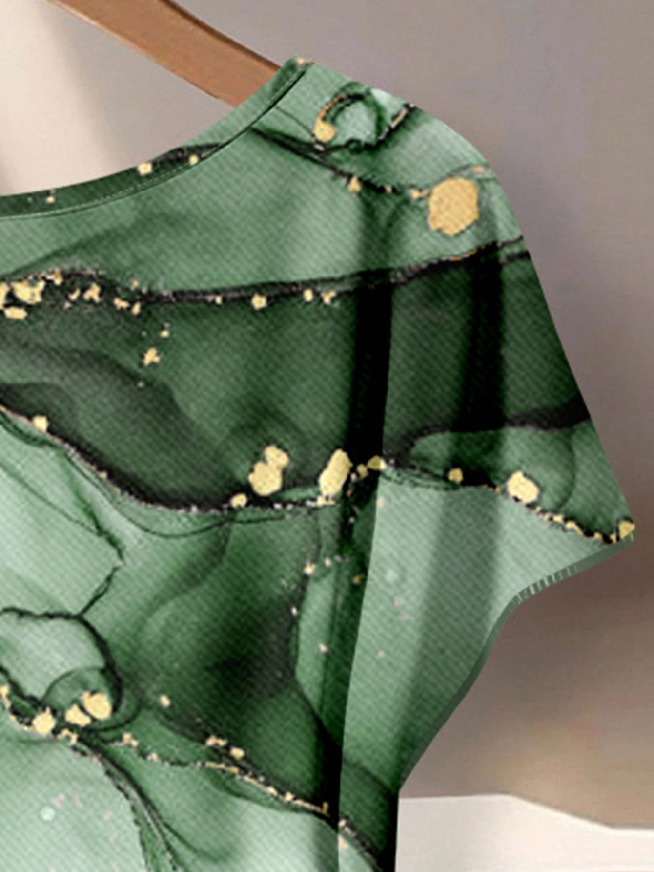 Women s Casual Printed Necktie Shirt & Loose Straight Pant Set