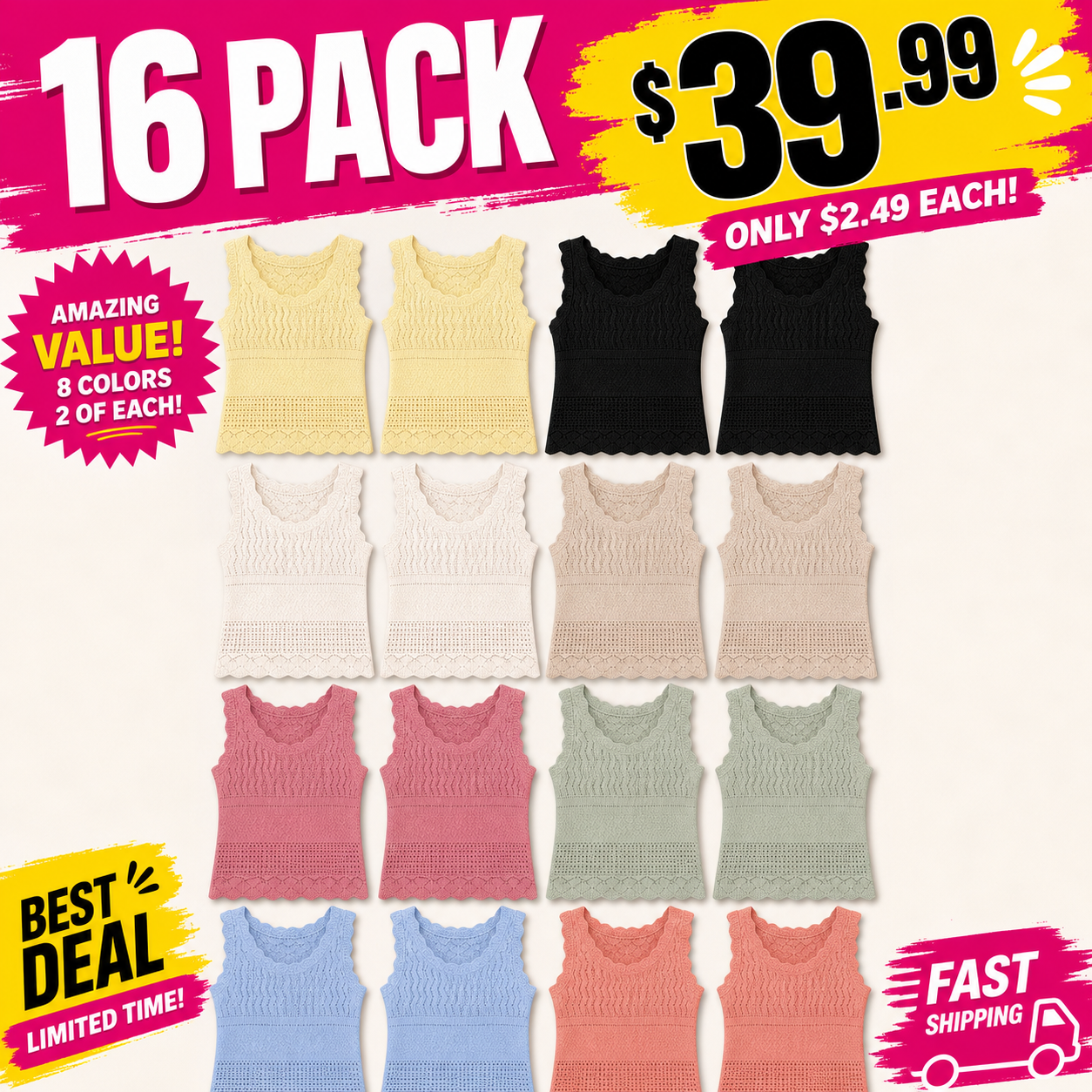 Mixed 16-Pack bundle image showing all 8 colors twice