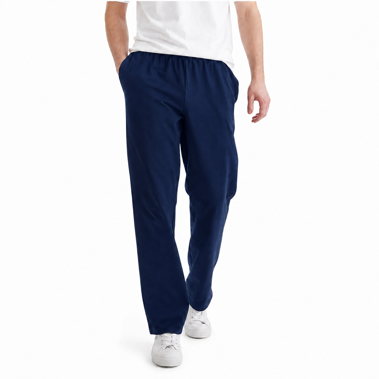 Value Bundle 8-Pack Men's Lightweight Elastic-Waist Straight-Leg Lounge Pants, Breathable Relaxed Casual Fit