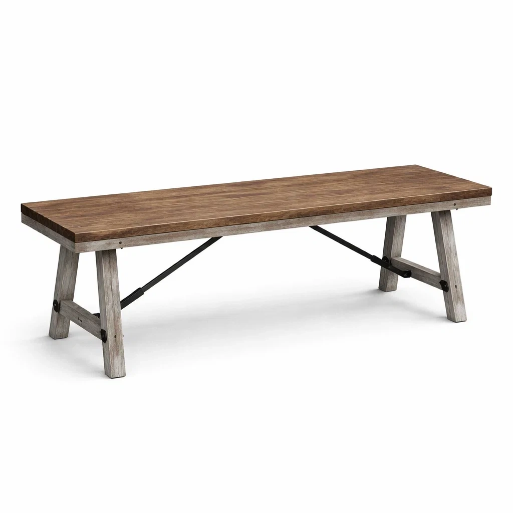 Banc Rectangulaire en Bois et Métal 150 cm-ecoverand