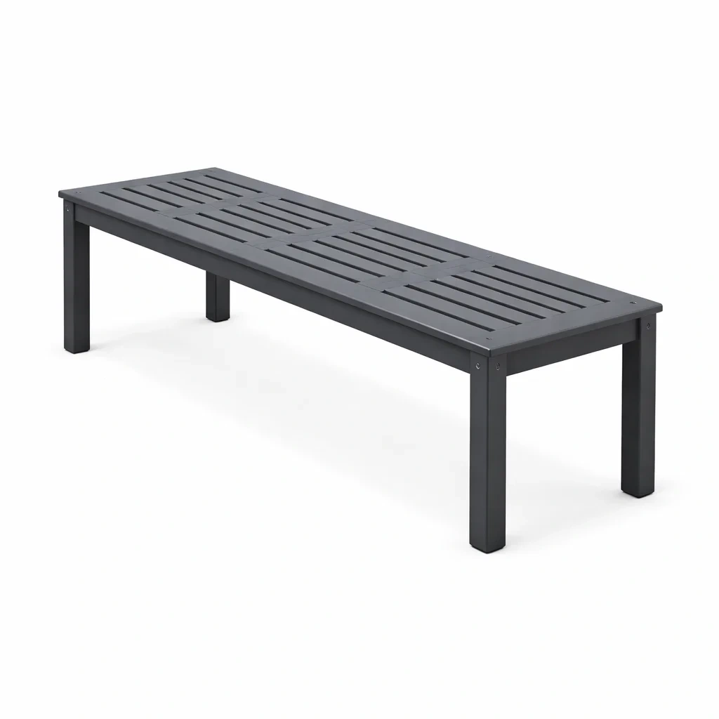 Banc d'extérieur en aluminium gris 180x45x40 cm-ecoverand