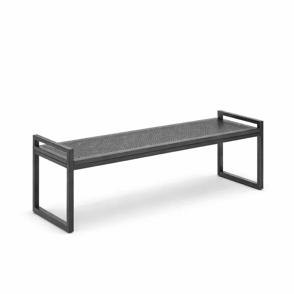 Banc en métal noir 180x40x45 cm-ecoverand