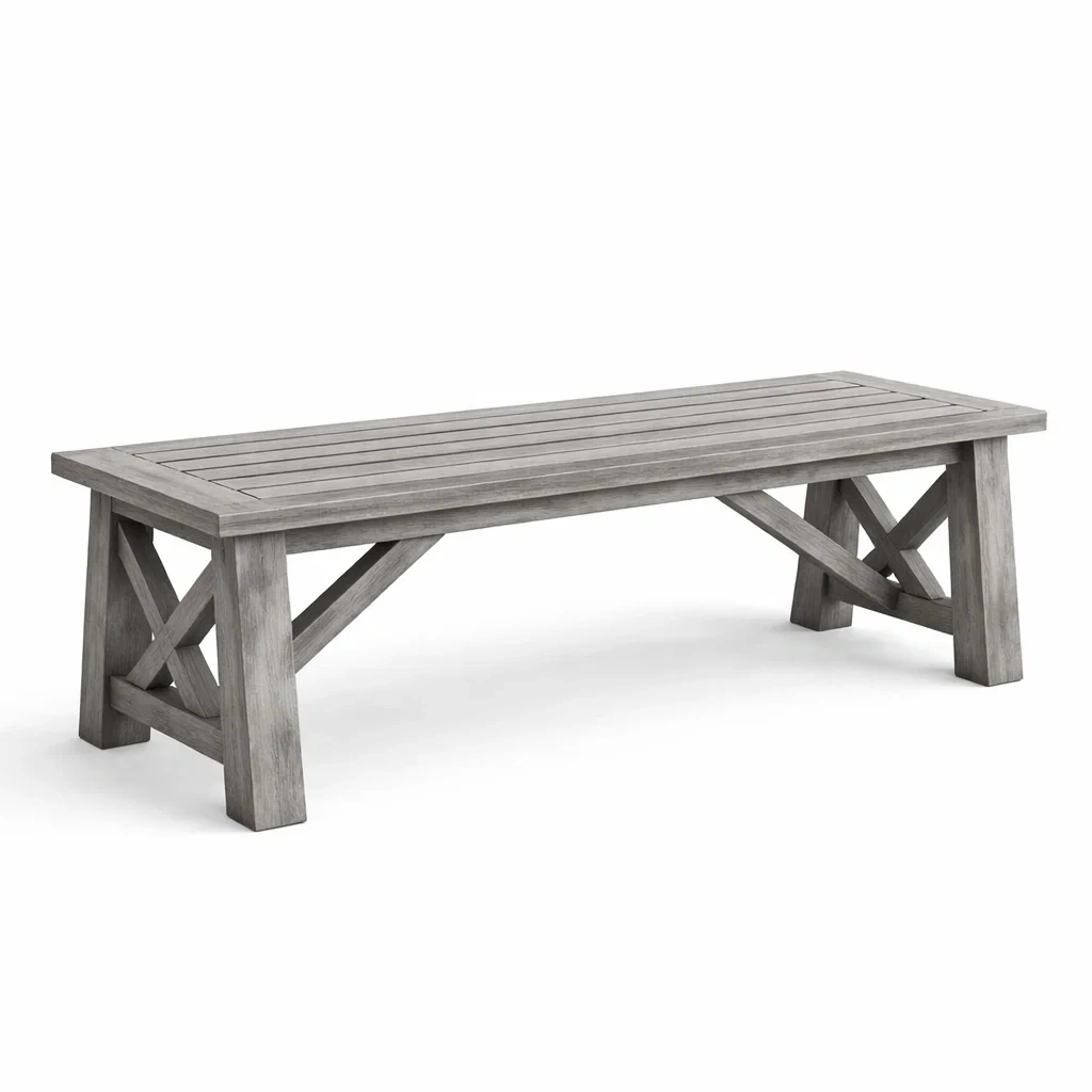 Banc rectangulaire en bois d'acacia 180 cm-ecoverand