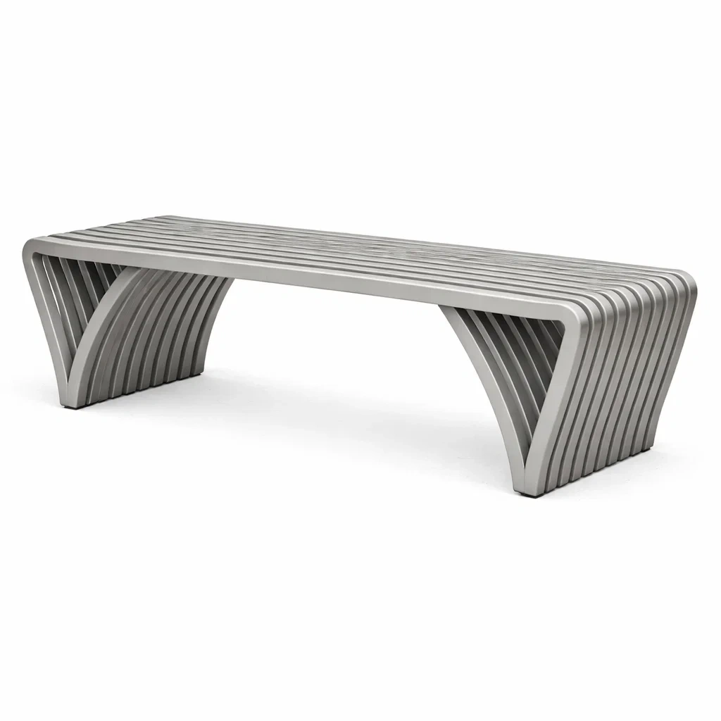 Banc extérieur en aluminium gris clair 180 cm-ecoverand