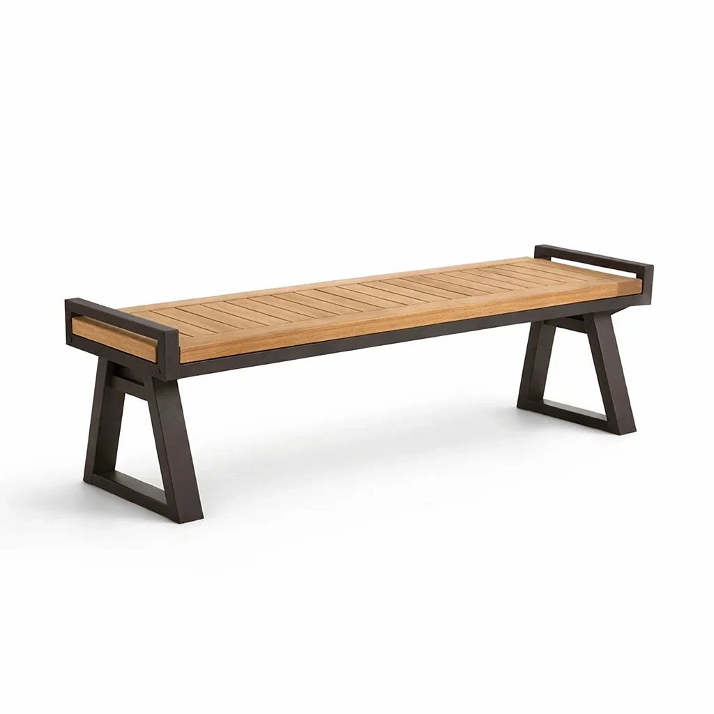 Banc en bois et métal 180 cm-ecoverand