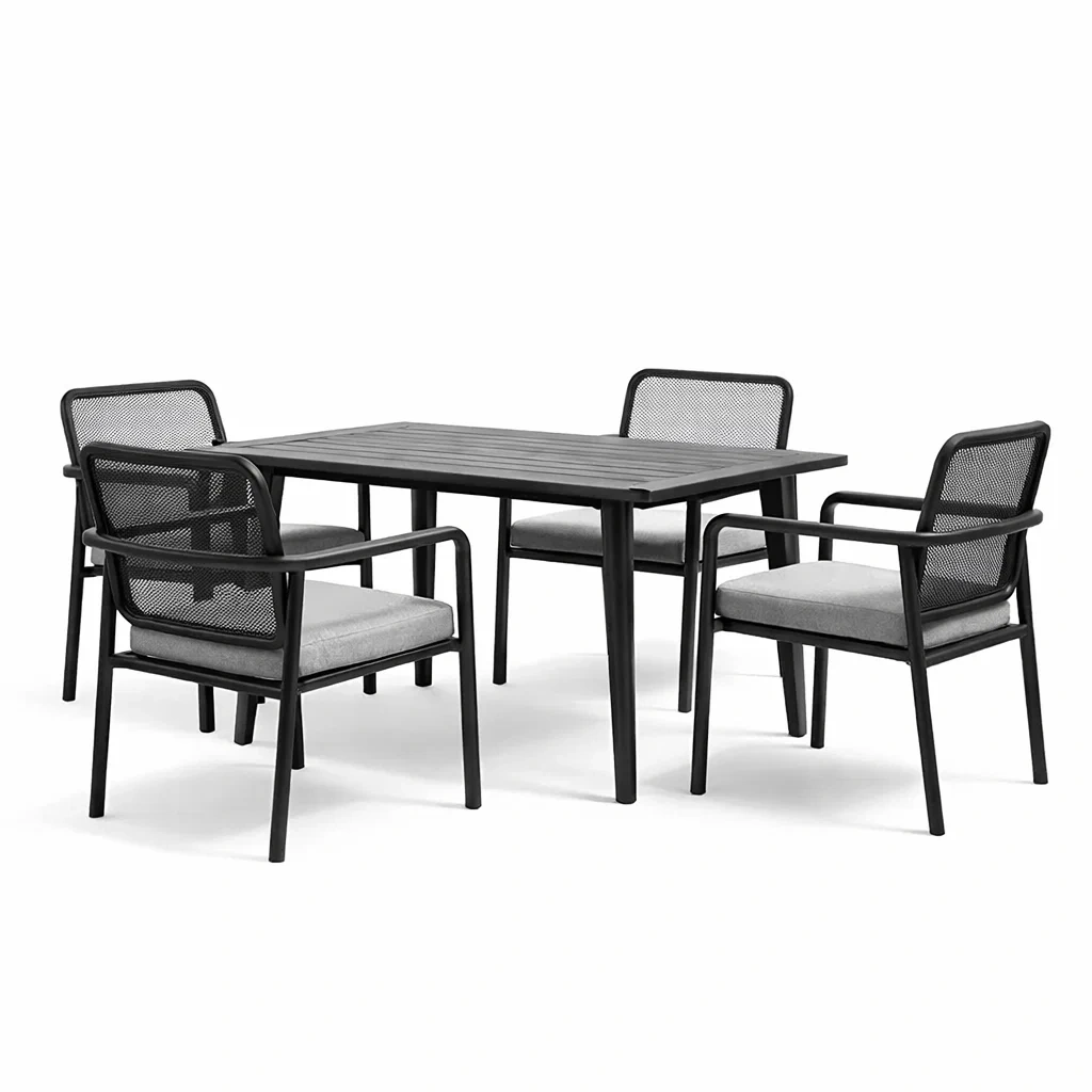 Ensemble de Table et 4 Chaises en Aluminium-ecoverand