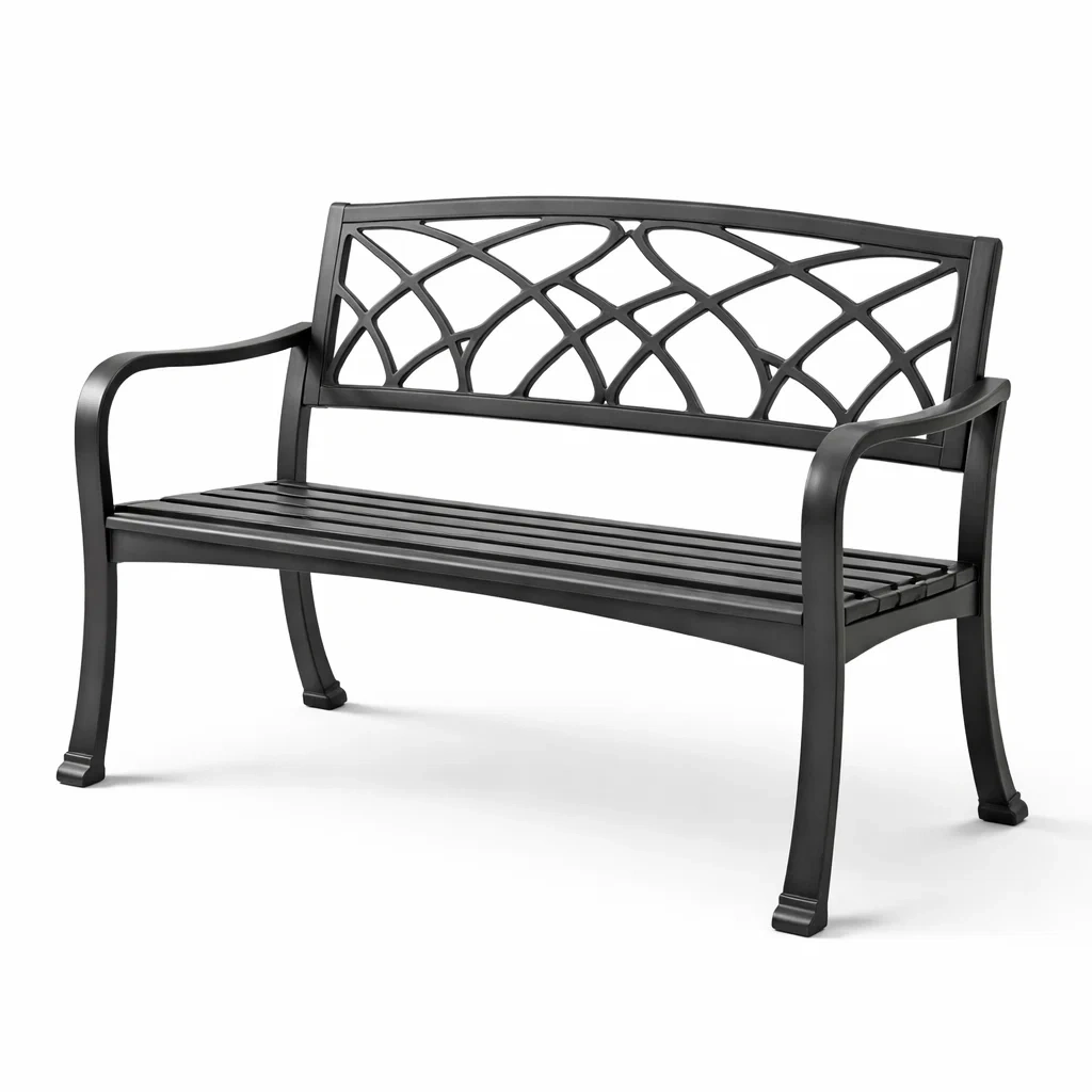 Banc de jardin en aluminium noir-ecoverand