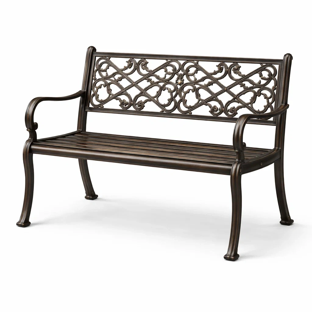 Banc de jardin en métal décoratif 128 cm-ecoverand