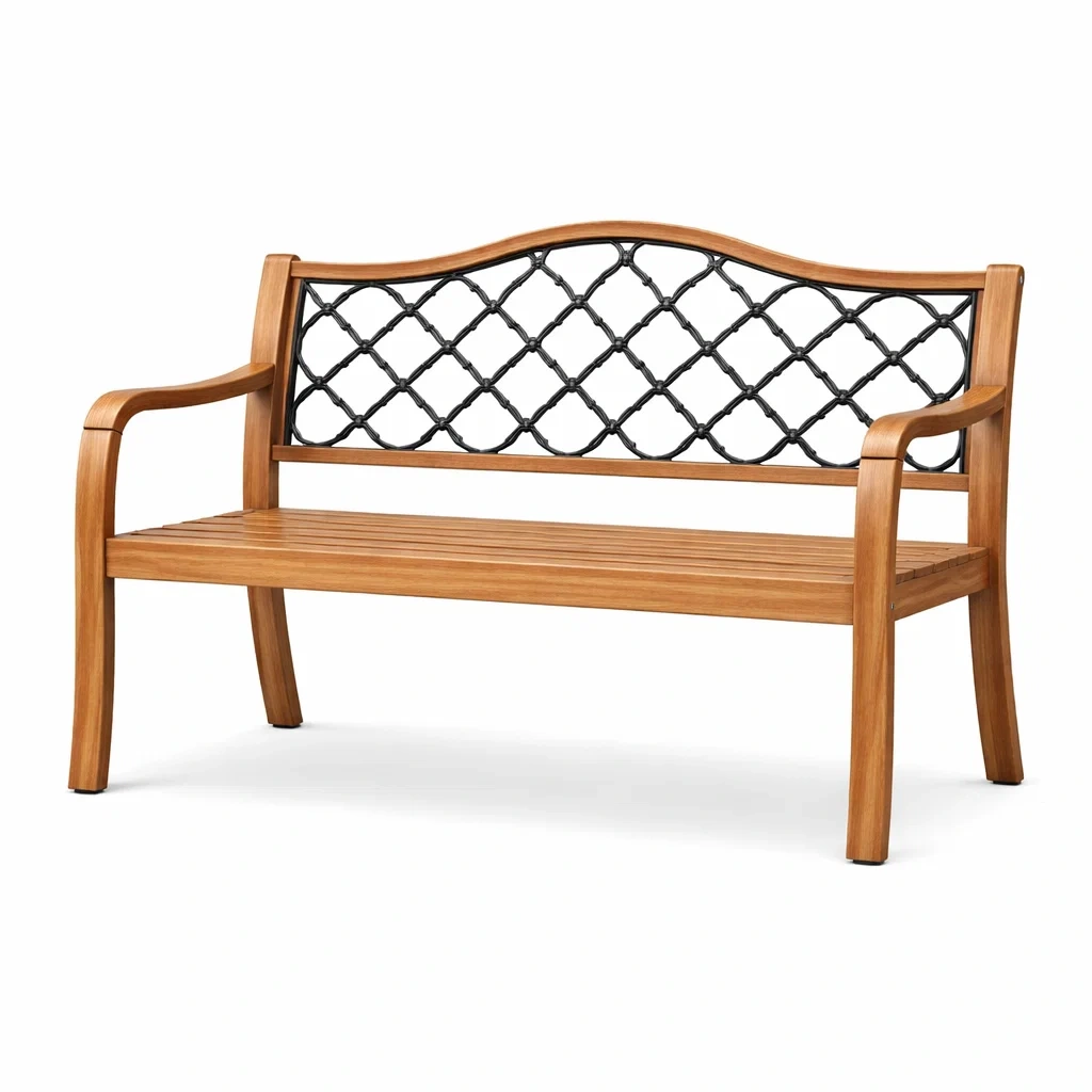 Banc de jardin en bois et métal 120 cm-ecoverand