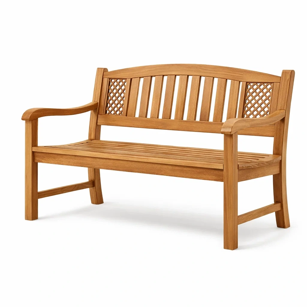 Banc de jardin en teck marron 150 cm-ecoverand