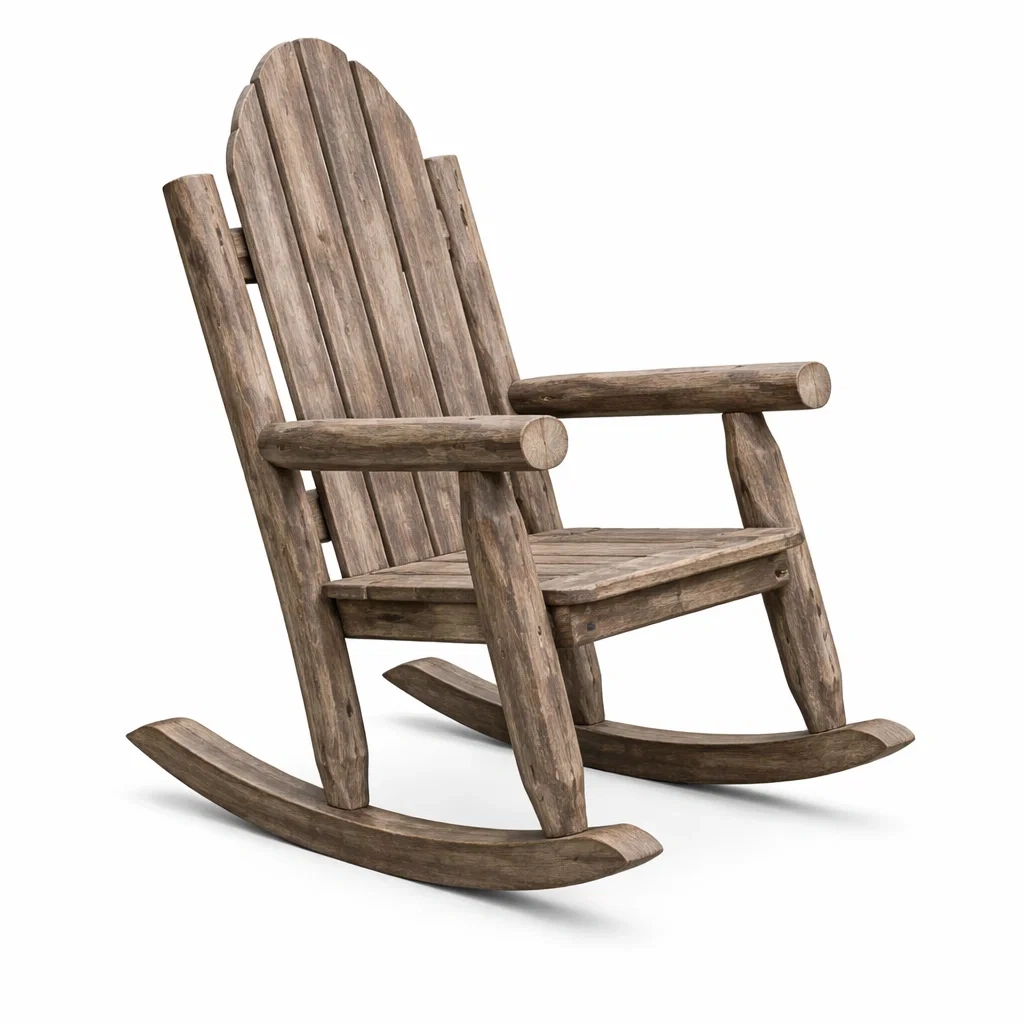Chaise à bascule en bois de sapin marron-ecoverand