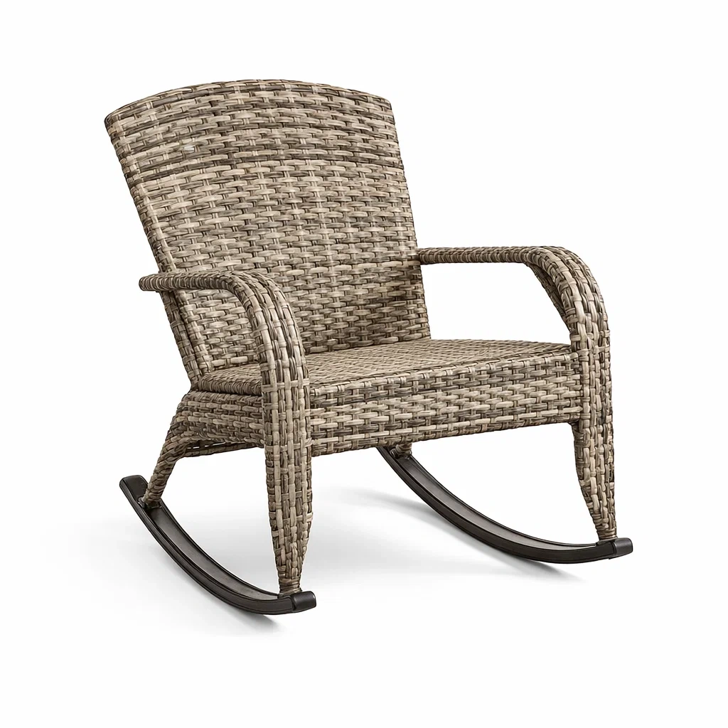 Fauteuil à bascule en résine tressée et acier-ecoverand
