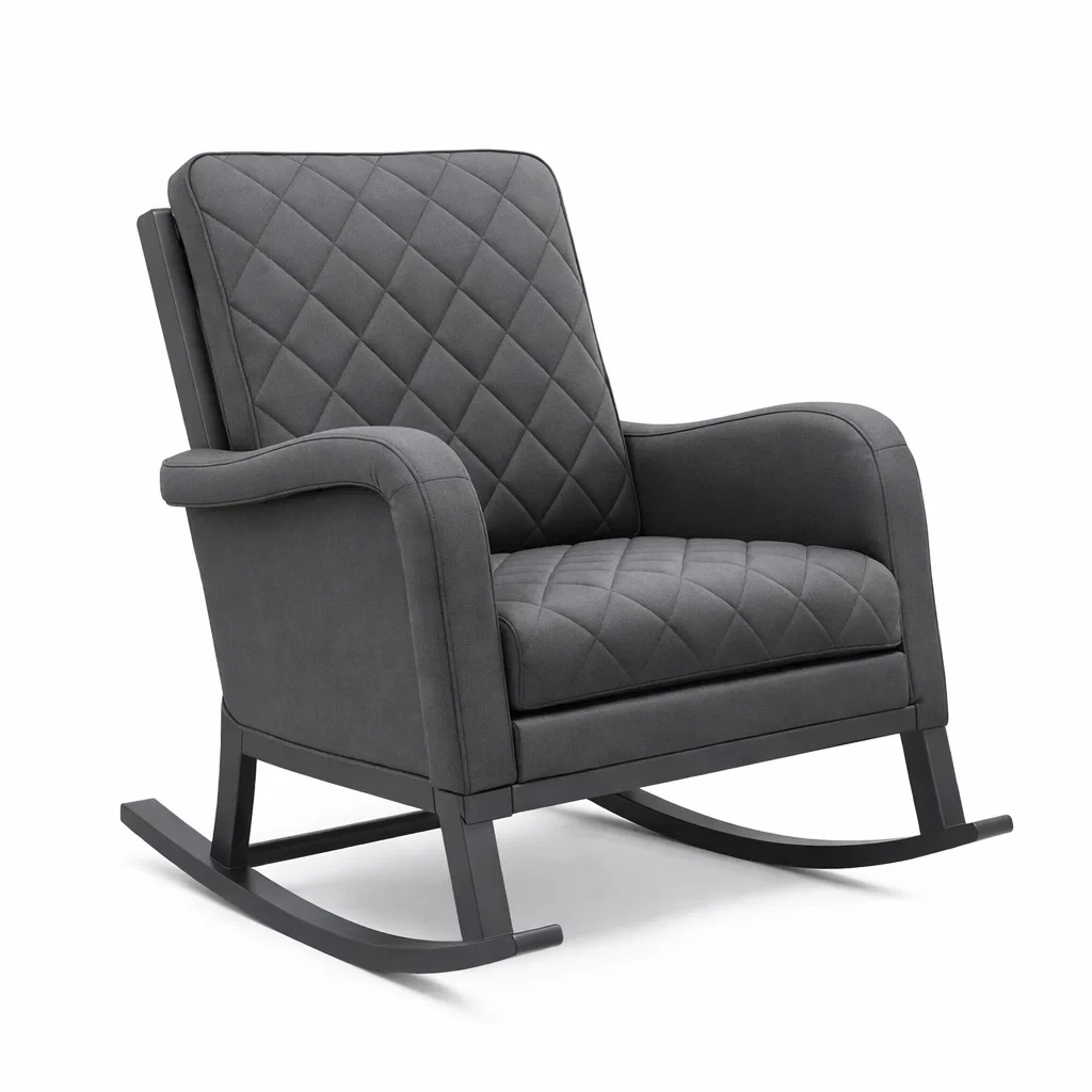 Fauteuil à bascule en polyester Gris-ecoverand
