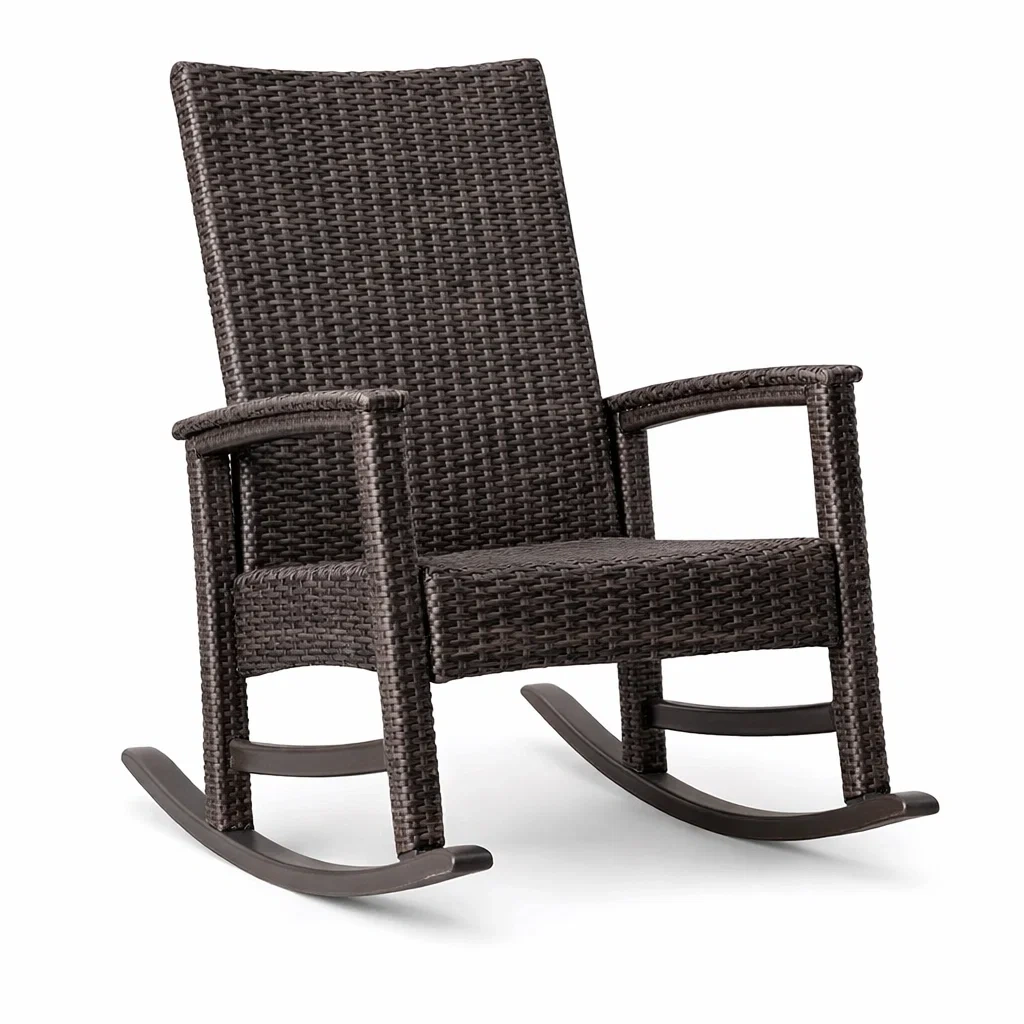 Chaise à bascule en résine tressée avec cadre en aluminium-ecoverand