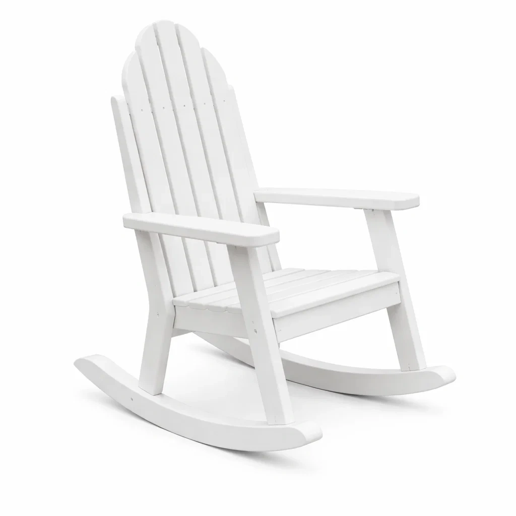 Chaise à bascule en bois blanc-ecoverand
