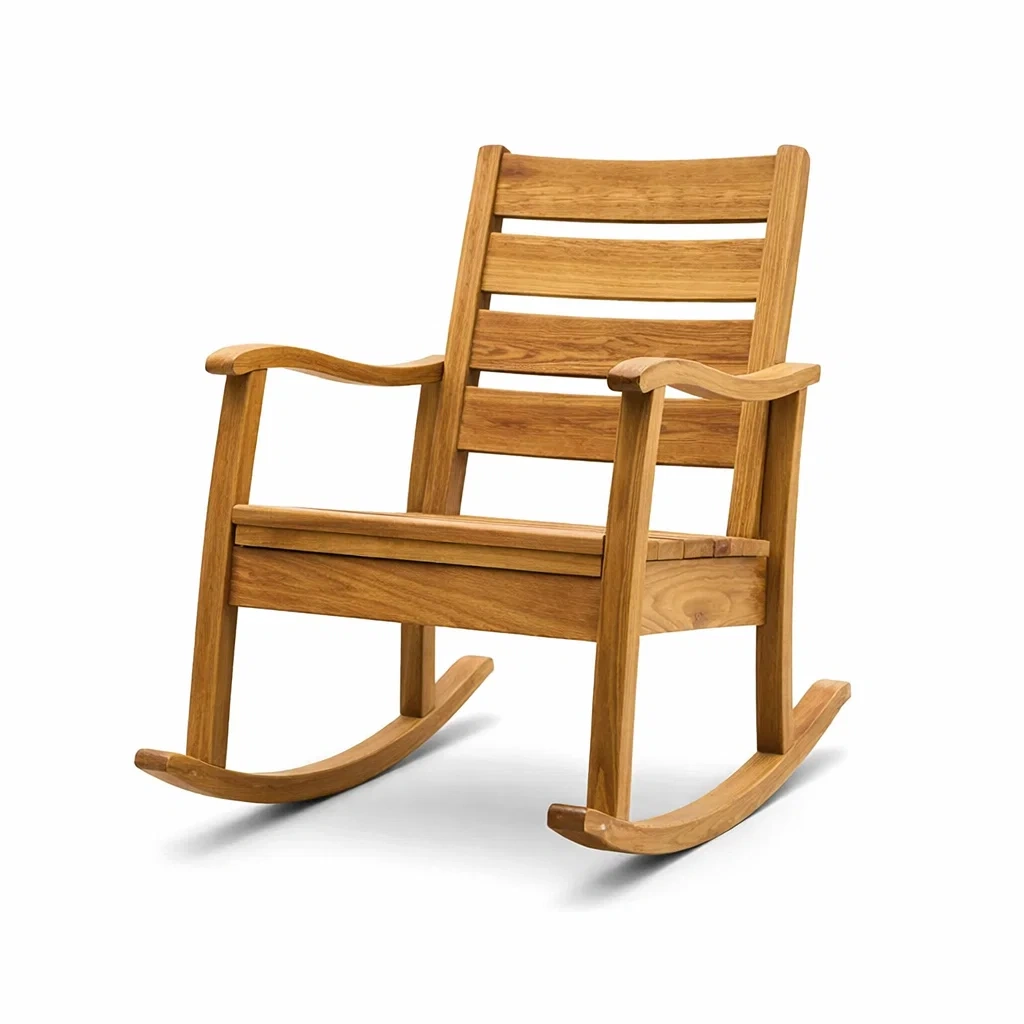Chaise berçante en bois de teck-ecoverand