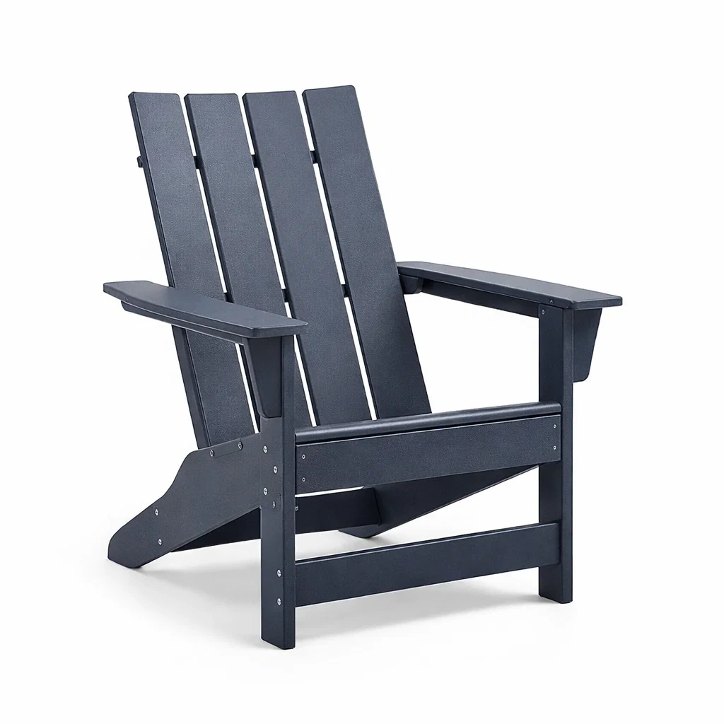 Chaise Adirondack en Plastique Noir-ecoverand