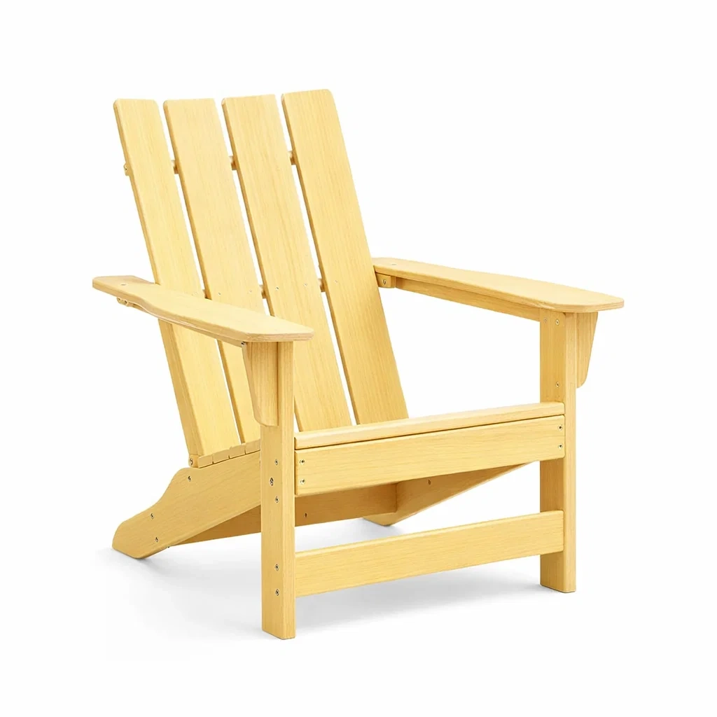 Chaise Adirondack en bois composite jaune-ecoverand
