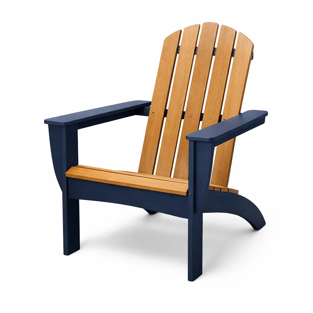Chaise Adirondack en bois et plastique Bleu-ecoverand