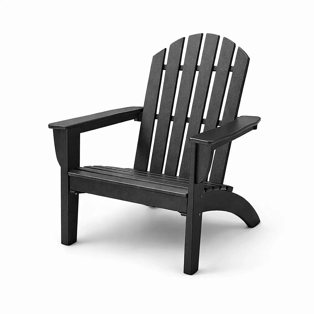 Chaise Adirondack en plastique Noir-ecoverand