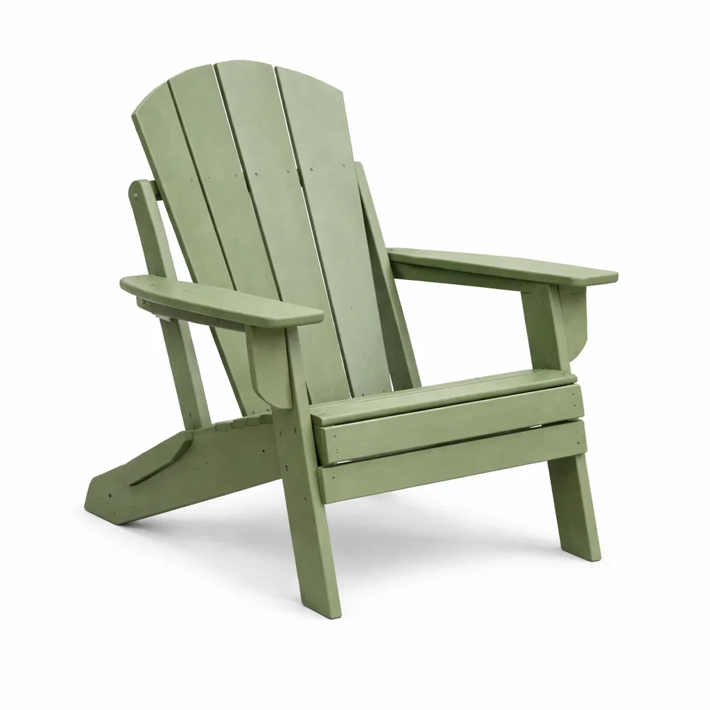 Fauteuil Adirondack en bois vert pour extérieur-ecoverand