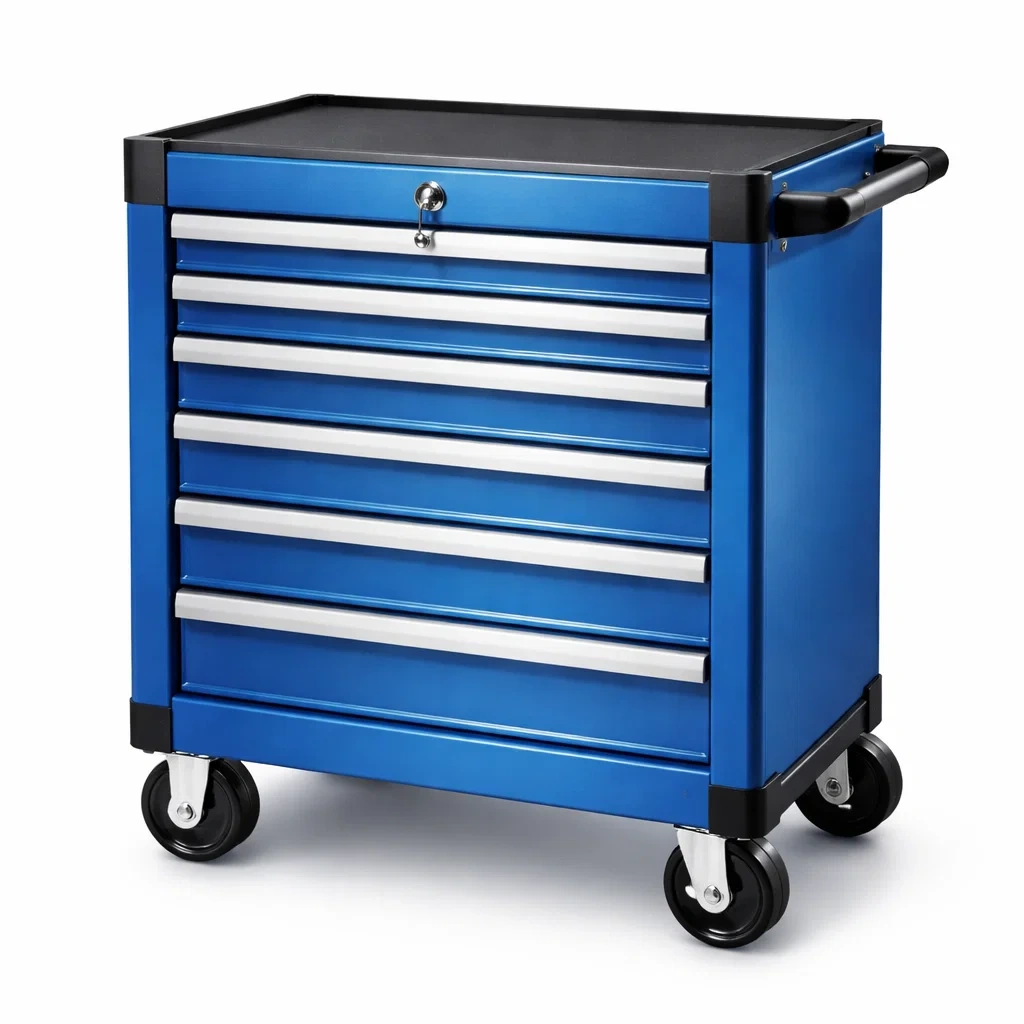 Chariot à outils métal bleu 7 tiroirs avec roulettes-ecoverand