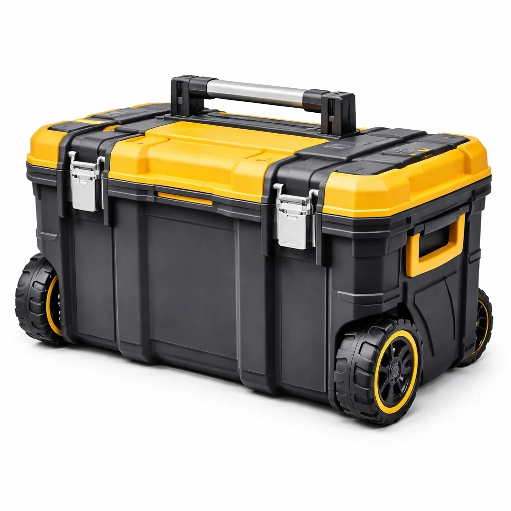 Coffre à outils roulant en polypropylène Noir/Jaune 90 x 56 x 44 cm-ecoverand
